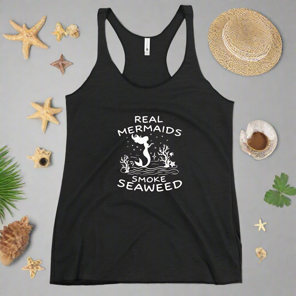 Real Mermaids Smoke Seaweed - Women's Racerback Tank