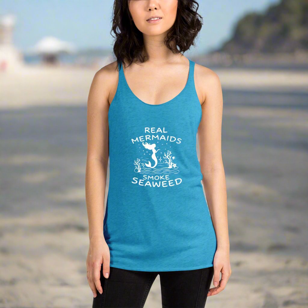 Real Mermaids Smoke Seaweed - Women's Racerback Tank